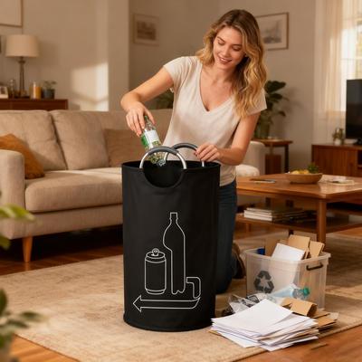 Flessenbak Container Grote Capaciteit Opbergzakken met Handvatten 115L Afvalglas Opslagcontainer voor Keuken Huis Garage