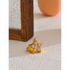 Yhpup Thicker Metal Pentagram Star Cubic Zirconia Ring 18K Gold Color Plated Fashion Statement Jewelry