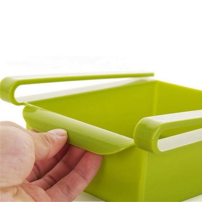 2Pcs Durable ABS Storage Rack Sliding Kitchen Refrigerator Fridge Shelf Holder Storage Box Home Supplies