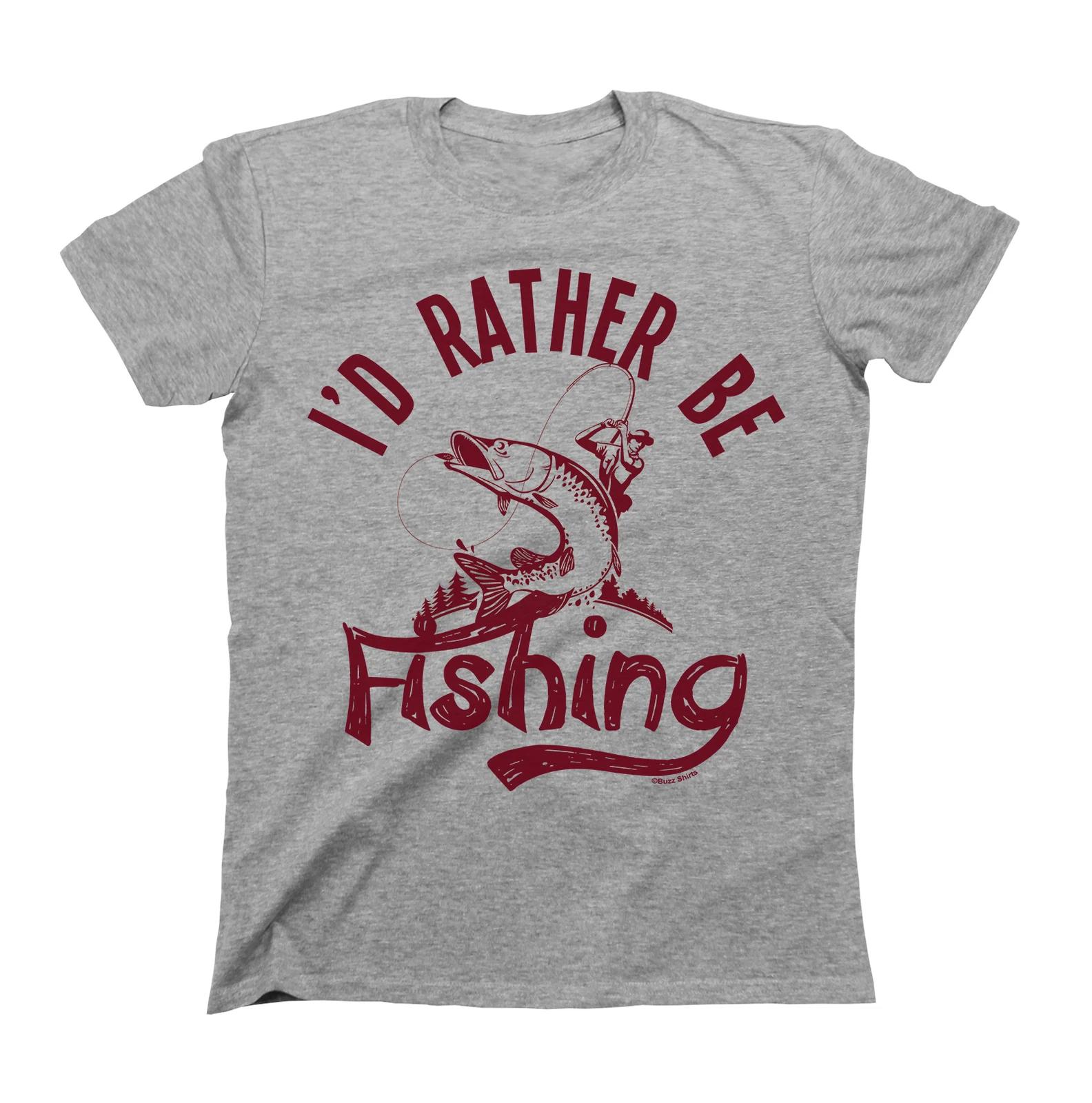 I`d Rather Be FISHING Cotton T-Shirt Boys Girls Kids Unisex Funny Gift 100