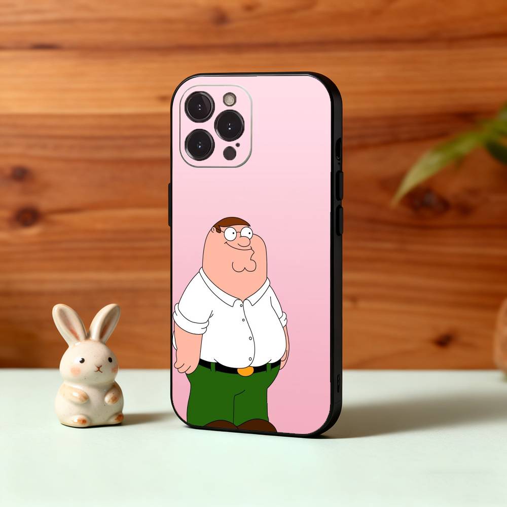 F-Family Funny G-Guy Phone Case For iPhone17,16,15,14,13,12Plus,Pro Max,XS,5G Soft Silicone Black Cover iPhone15plus
