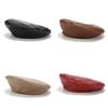 Simple Design Faux Leather Beret With Short Brim And Windproof Function For Summer Fashion