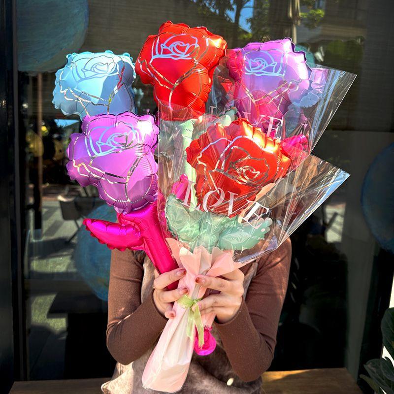 10Pcs Small Size Carnation Shaped Valentines Day Balloon Mini Rose Flower Balloons Mother's Day Baby Shower Party Decor