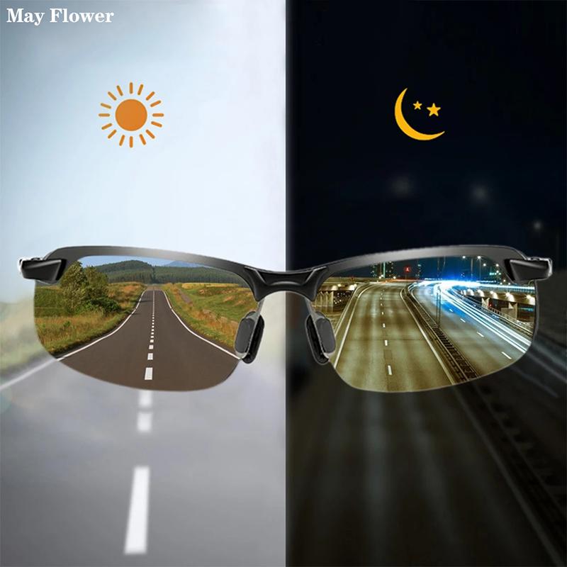 Photochromic Sunglasses Men Driving Chameleon Glasses Male Change Color Sun Glasses Day Night Vision Driver's Eyewear