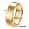 6MM 8MM Double Bevel Three Color Tungsten Steel Smooth Ring Simple Versatile Wedding Band