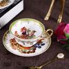 Rural Fruits Pattern Ceramic Cup&saucer Dining Table Coffee Cup Gold-plated Milk Mugs Afternoon Tea Teacup Fruit Juice Container