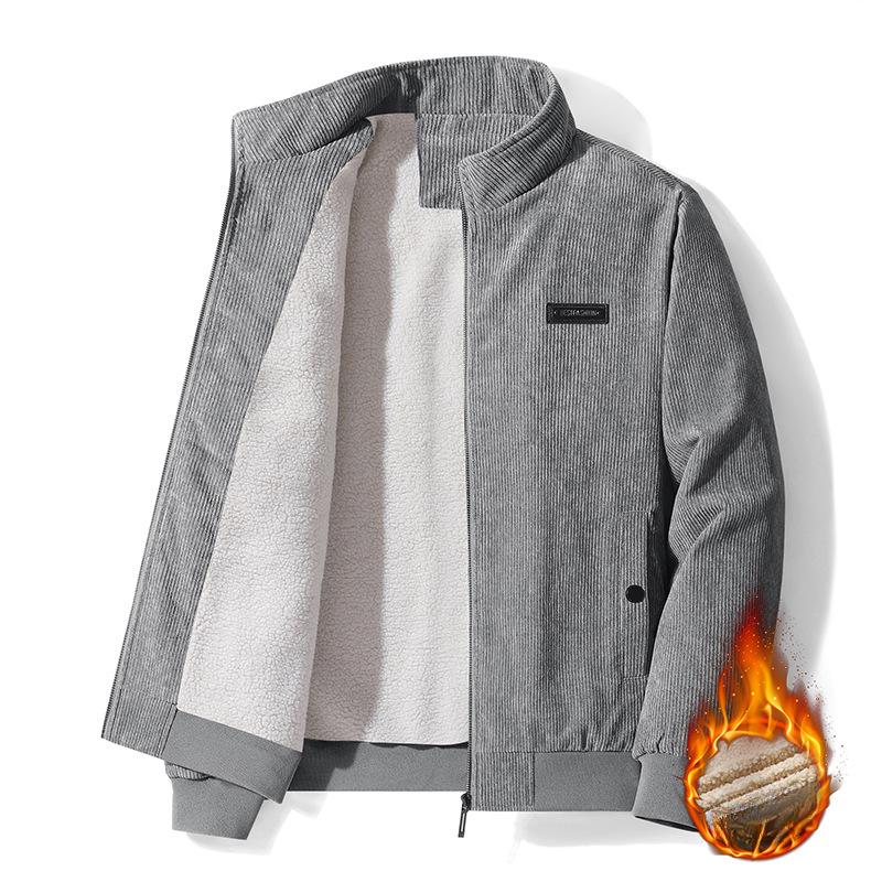 

Зимова Нова Вельветова Куртка Чоловіча Утеплена Модна Стійка Комір Кашемірова Повсякденна Чоловіча Куртка Зимовий Одяг. M