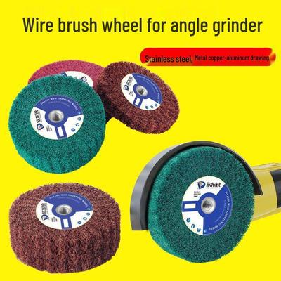 Stainless Steel & Nylon Wheel Polishing Machine for Metal, Copper, Aluminum, and Mirror Finishing with Scouring Pad.