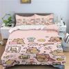 Capybaras Duvet Cover Anime Bedding Pillowcase Printed General Children And Adult Set Queen Size Reactive Printing Quilt