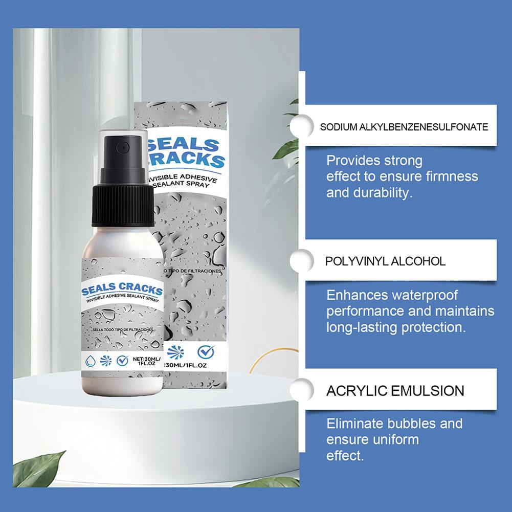 30ml Seals Cracks Invisible Adhesive Spray Waterproof Sealant For Instant Leak Repair Crack Sealer For Home Bathroom Garage