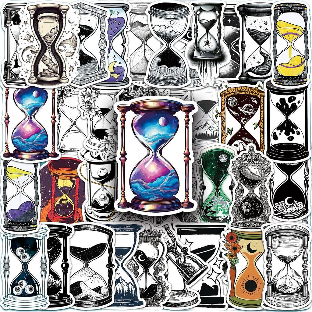 10/50PCS Magic Time Sandglass Cartoon Sticker DIY Phone Laptop Luggage Skateboard Graffiti Decals