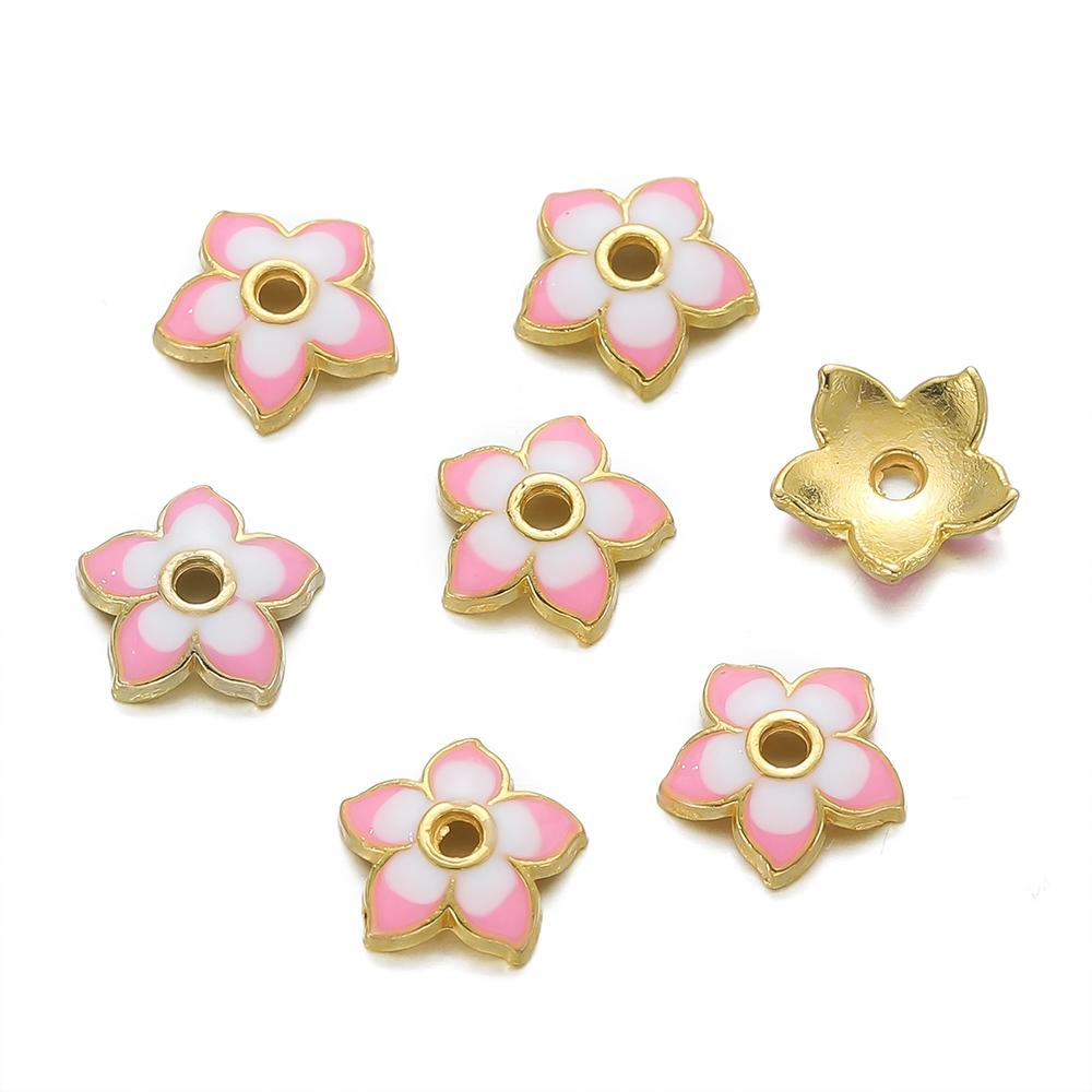 10pcs/lot Metal Loose Spacer Beads Flowers Caps For DIY End Spacer Charms Necklace Bracelets Earring Jewelry Making Craft