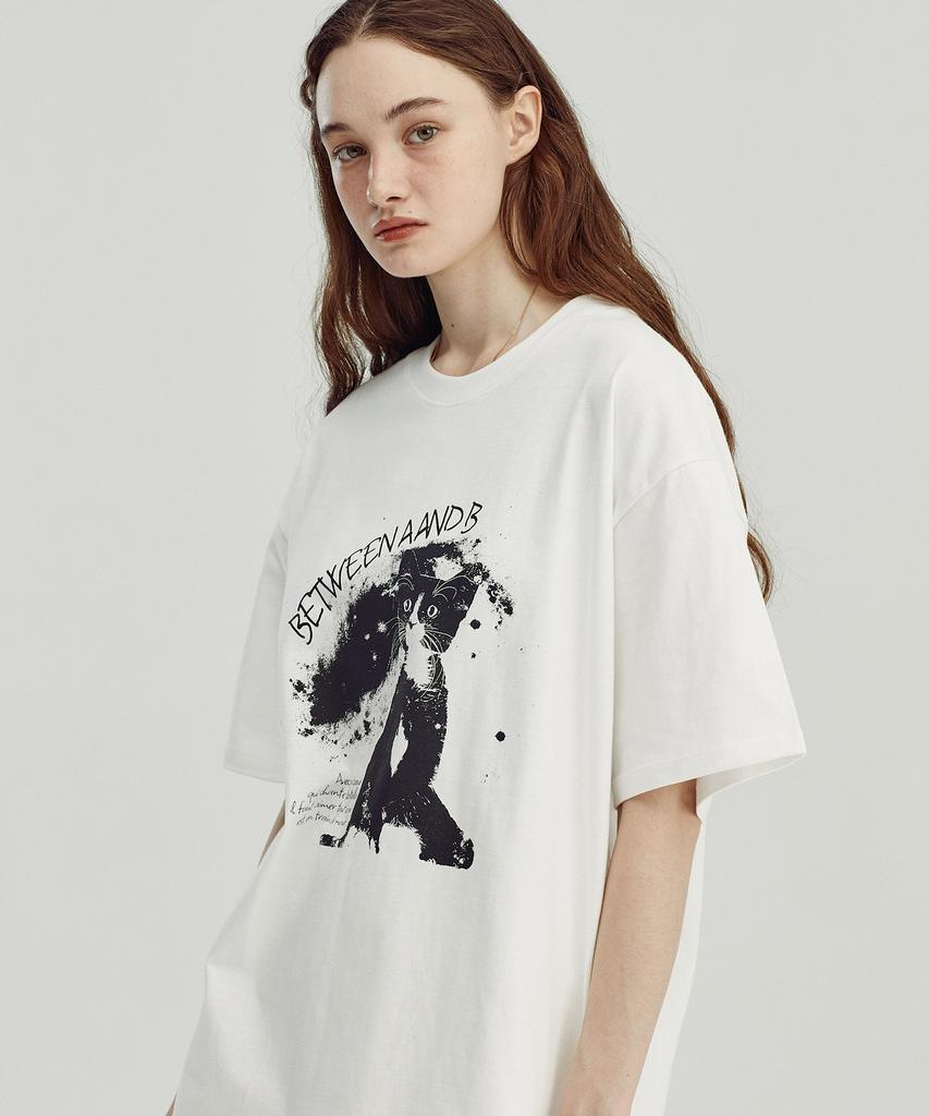 BETWEEN A AND B Starry Night Oversized T-Shirt [White]