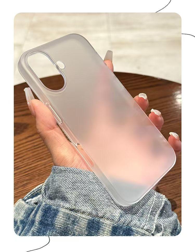 Plain Slim Case For iPhone 16E 16 15 14 13 12 11 Pro Max Plus Matte Transparent Colorful PC Hard Cover Translunt Fundas