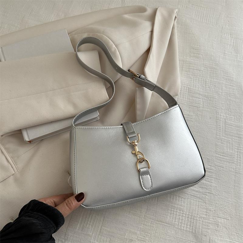 Spring New Fashionable and Simple Design Handbag Beautiful Personality Casual Trendy One shoulder Armpit Small Square Bag