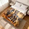 All-Season Cute Meerkat Family Flannel Blanket Soft Cozy Warm Throw for Sofa Couch Adorable Wild Animal Print Blanket Decor