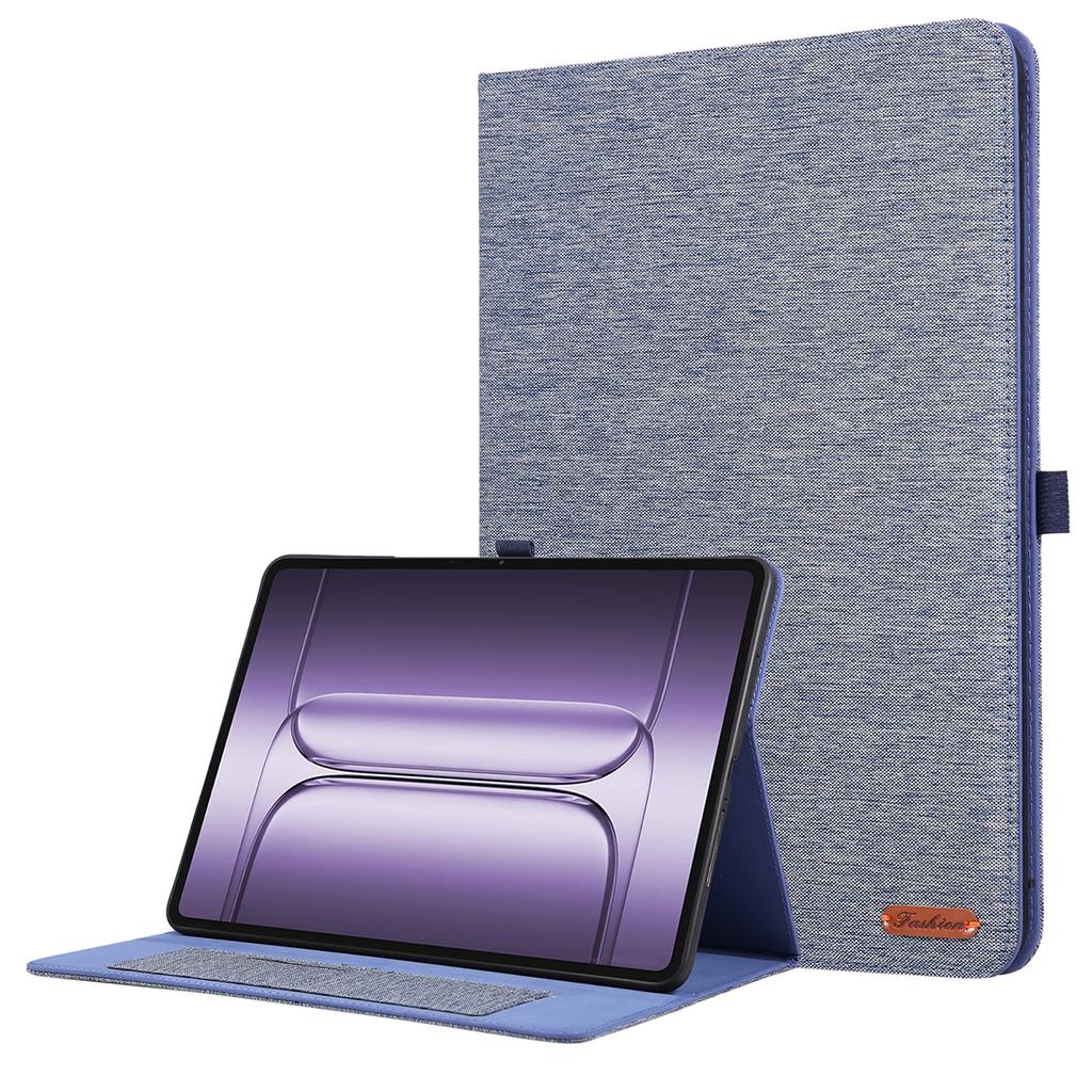 For OnePlus Pad 3 Case with Stand Card Holder Cloth Texture Leather Tablet Cover