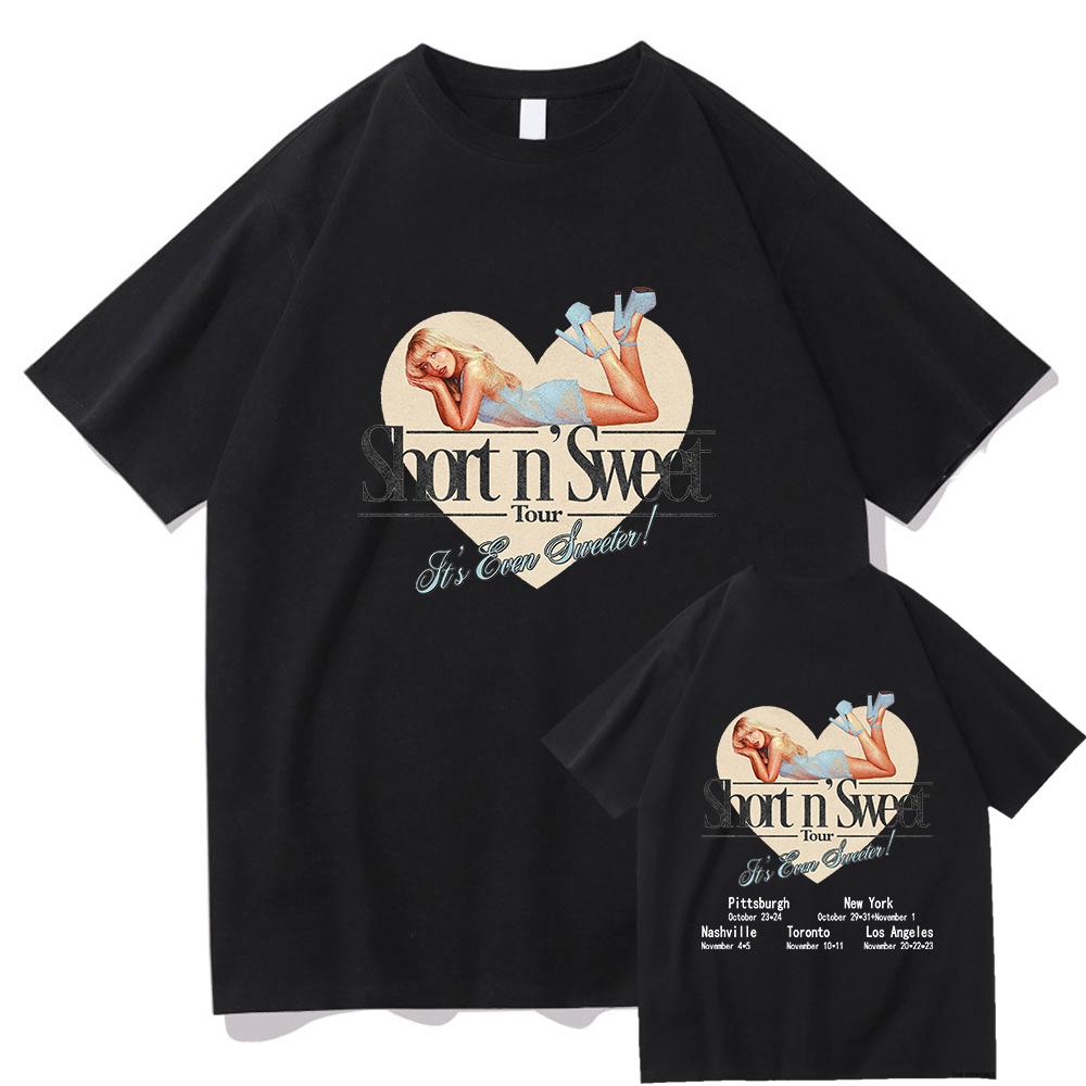 Letní krátké a sladké turné 2025 Tričko Sabrina Carpenter Lover Pánské/dámské oblečení Harajuku Letní topy Grafická trička Vintage