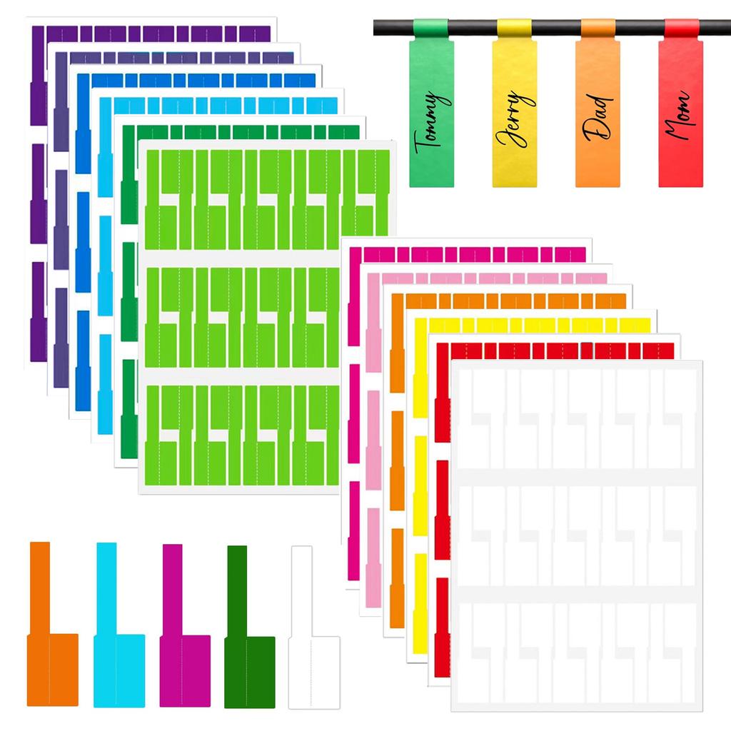 150/240/360 Pcs Cable Labels Tags for Cable Management Colorful Waterproof Cord Labels Tags for Wire Labels Self Adhesive Tear Resistant