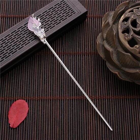 Inlaid Transparent Faux Crystal Hair Stick Vintage Chinese Style Hair Chopstick Hair Accessories