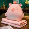 Cartoon Animal Two-in-One Pillow Blanket – Multifunctional Quilt for Home & Office, Customizable with Logo