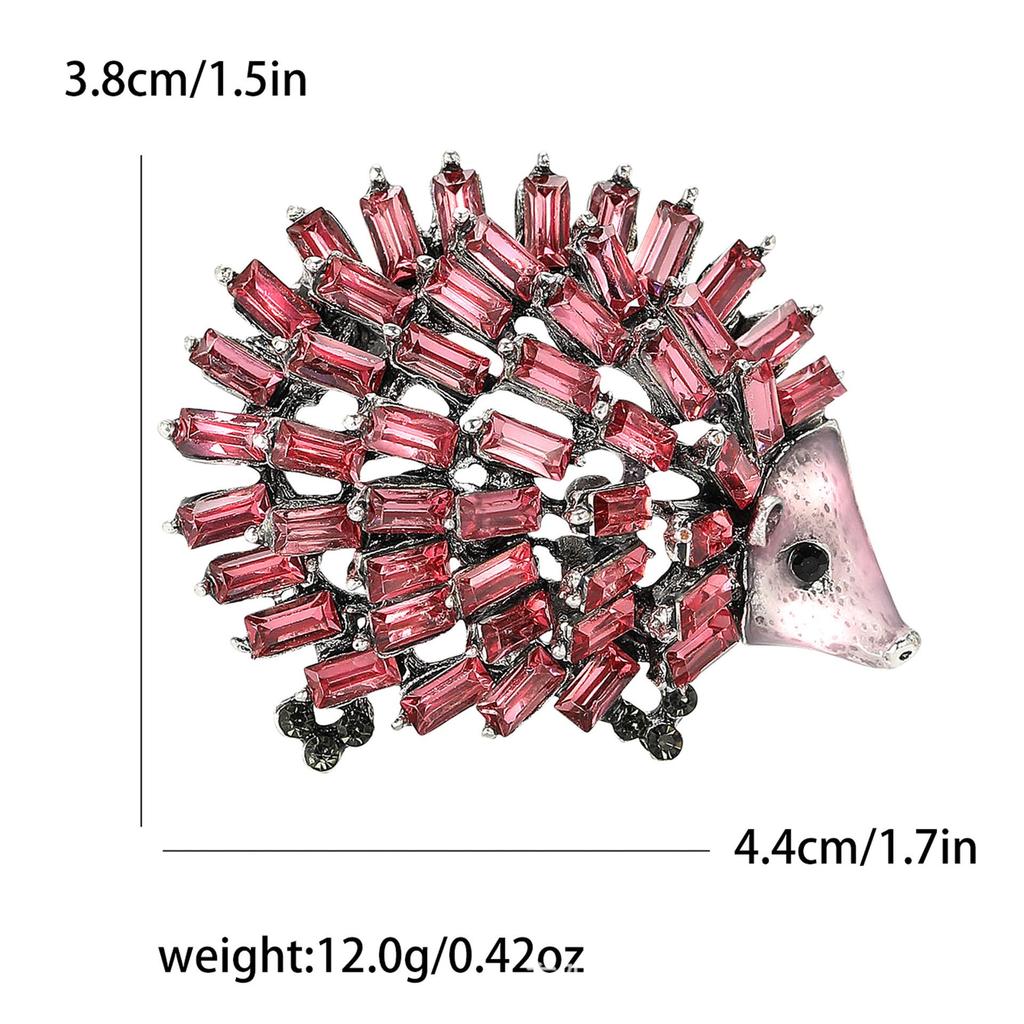 Crystal Hedgehog Brooch: Elegant Animal Corsage Pin for Women's Suit or Cardigan