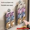Suction Cup No-Drill Bathroom Wall-Mounted Multi-Layer Slipper Storage Rack