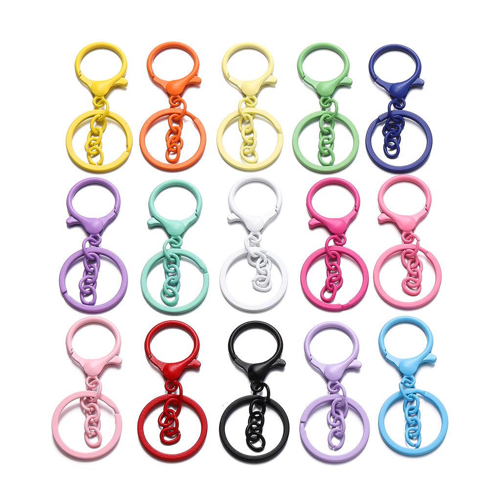 

5Pcs/Lot Colorful 30mm Keyring Lobster Clasp Hook Connectors for DIY Keychain Connector Key Ring Jewelry Making Accessories