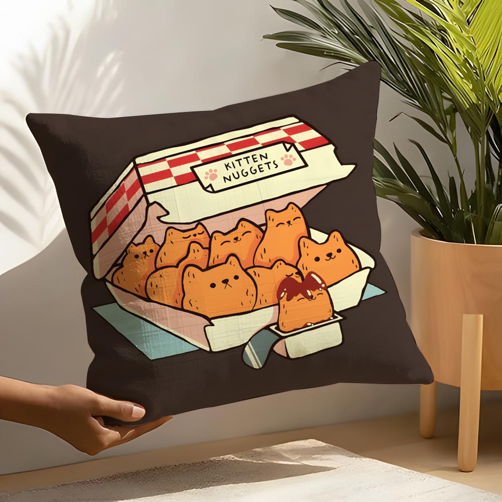 Cute cartoon plush cat Pillow Case Linen Cushion Covers For Decorative Sofa Home Pillows Case Car Chair Pillows Cases