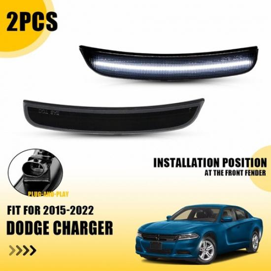 Front Right Side Left Light Marker Fender White 2X 2015- For Charger Dodge