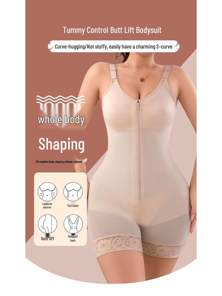 Damskie body wyszczuplające talię i podnoszące biodra w dużych rozmiarach z zamkiem błyskawicznym