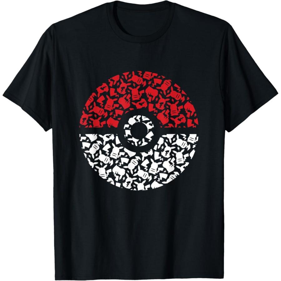 

Pokemon Unisex Adult Pikachu Pokeball Pattern T-Shirt, Black, Small XXXXXL чорний