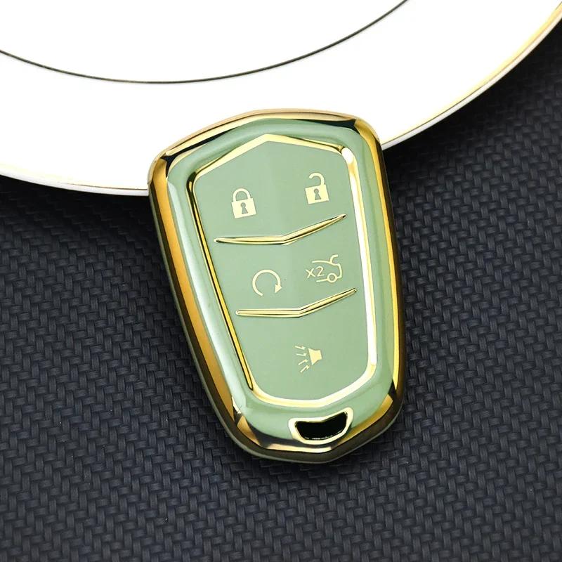 Tpu Car Remote Key Case Cover For Cadillac Ats-L Xts Xt5 Xt4 Xt6 Cts Ct6 Ats 28T Srx Elr Esv Escalade Shell Fob Auto Accessories