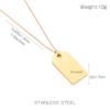 Korean Style Stainless Steel Diamond Inlaid Dog Tag Couple Necklace