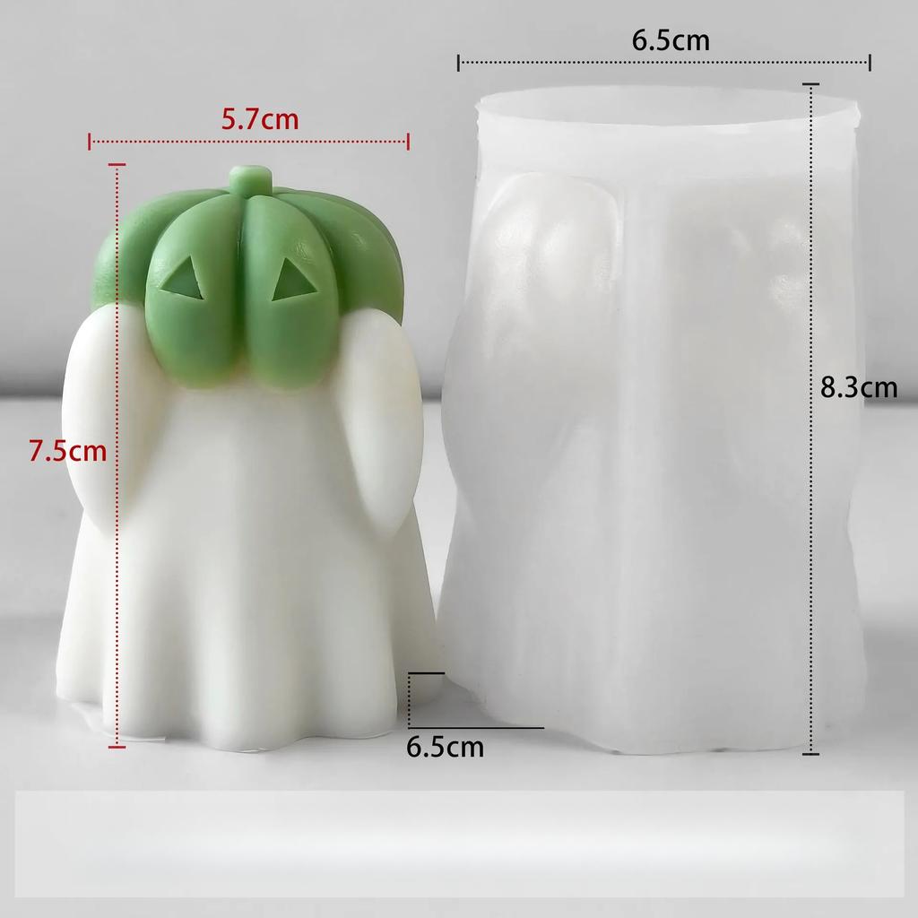 1PC Ghost Aromatherapy Candle Mold DIY Halloween Pumpkin Ghost Decoration Gypsum Ornament Mold
