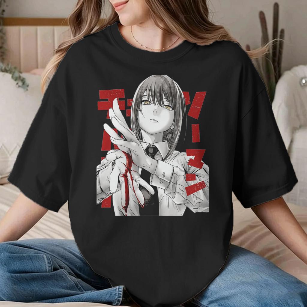 Unisex Unisex Chainsawunisexs Anime T Shirt Power 100 Cotton Clothing Funny Short Sleeve Crew Neck Tees Summer Tshirts