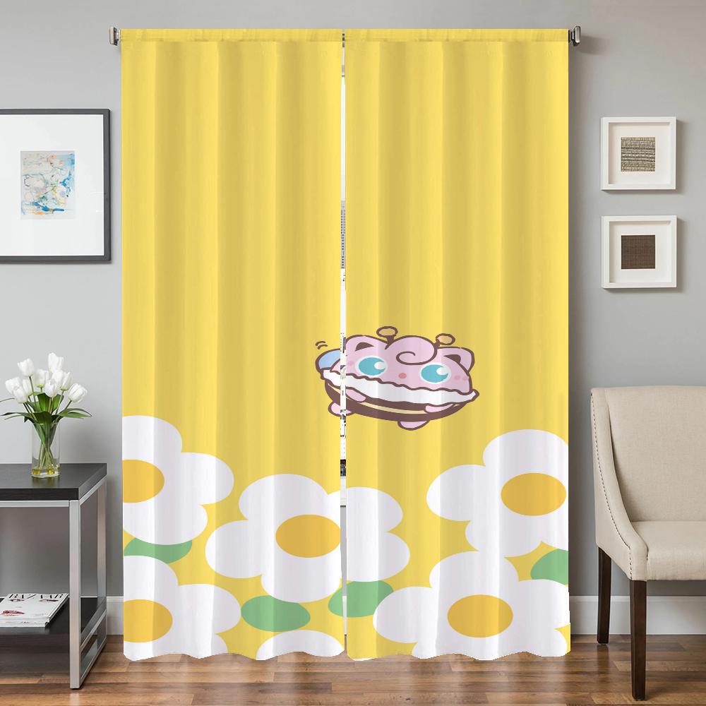 Bedroom Blackout Curtains for Doors Curtains for Living Room 2 Pieces Blackout Curtains Door Curtain P-pokemon-n Partition Shade