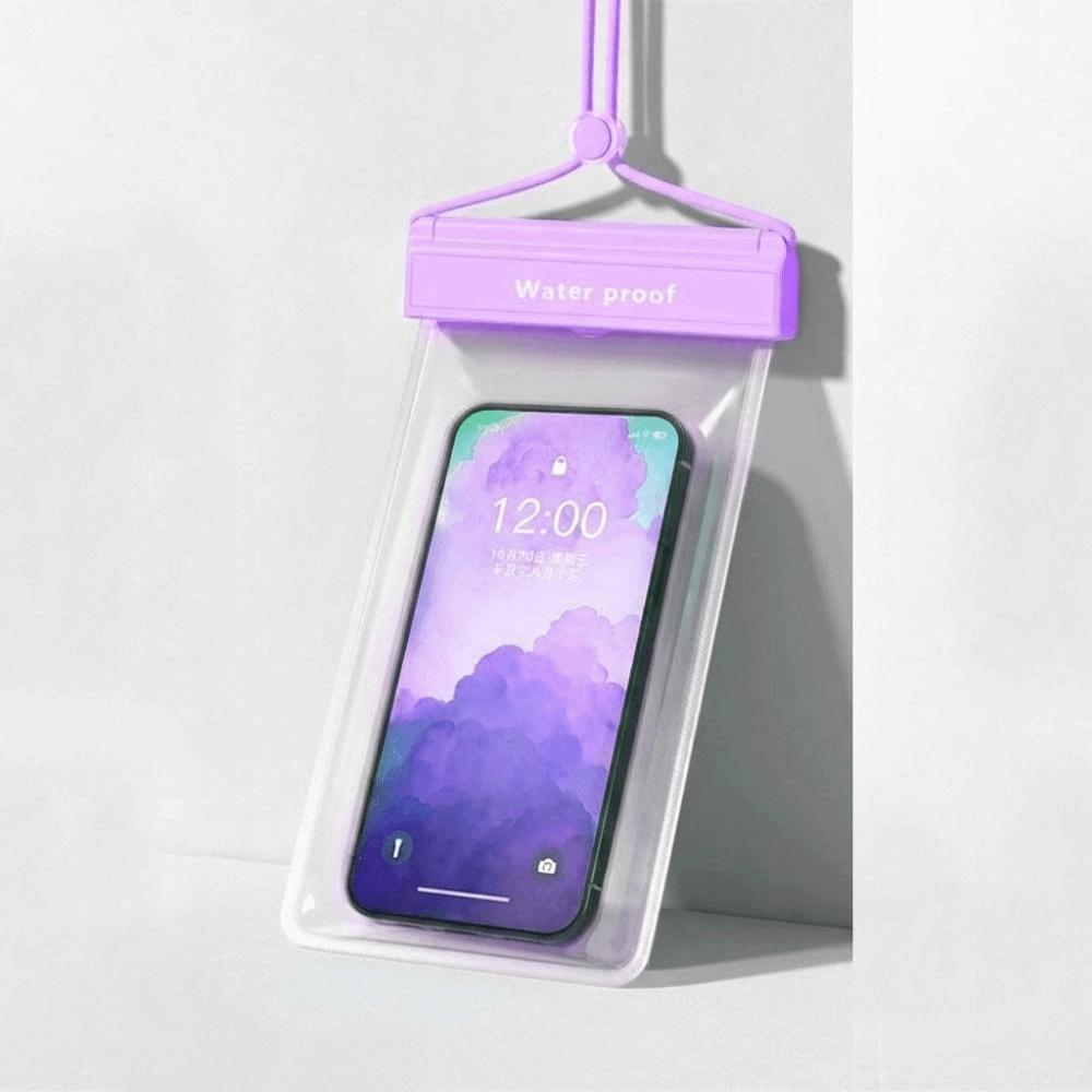 Touch Screen Waterproof Phone Bag Solid Color with Lanyard Floating Phone Dry Cover Diving Skiing Swimming Underwater Dry