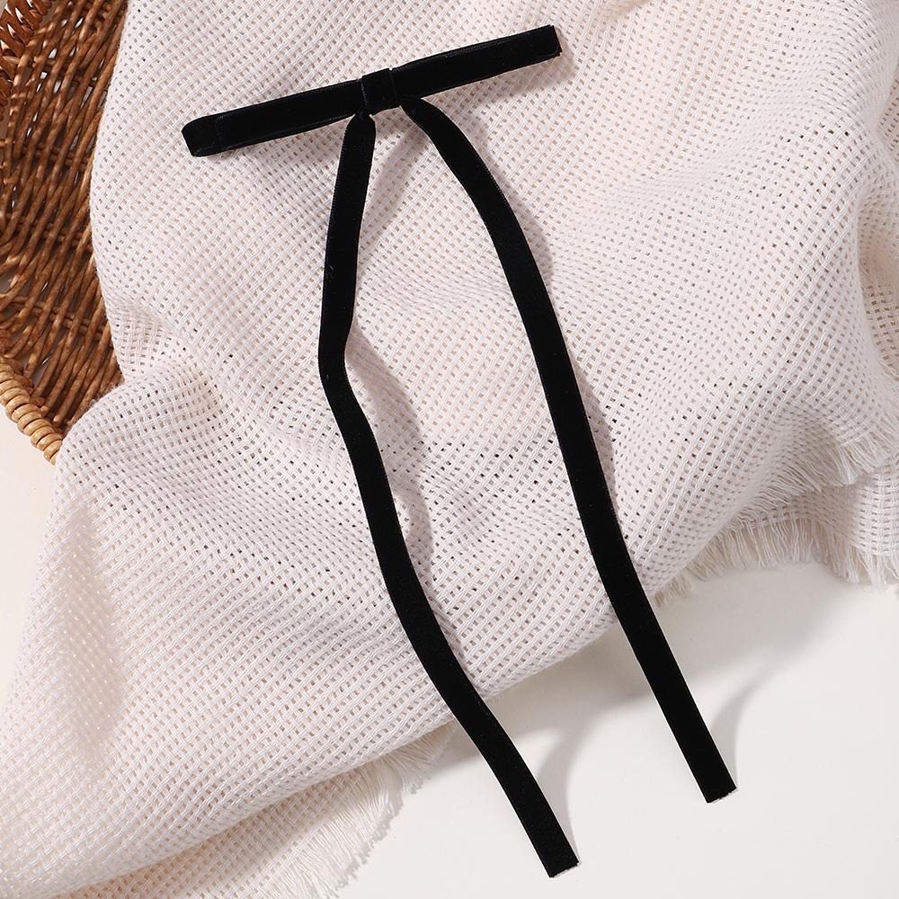 2pcs Vintage Red Velvet Bow Hair Clip For Women Girls Korean Long Tassel Ribbon Hairpins Barrettes Headwear Hair Accessories