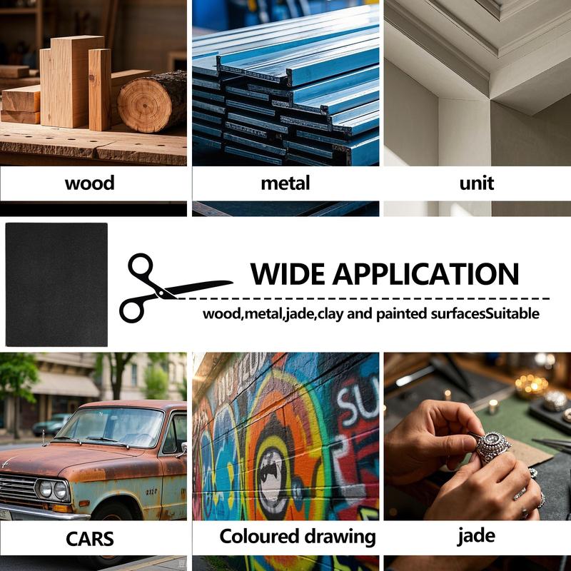 18 Sheets 9x11 Inch Sandpaper Assortment 120/180/240/320/400/600/800/1000/2000 Grits Wet Dry Polishing for Car Metals Walls Wood