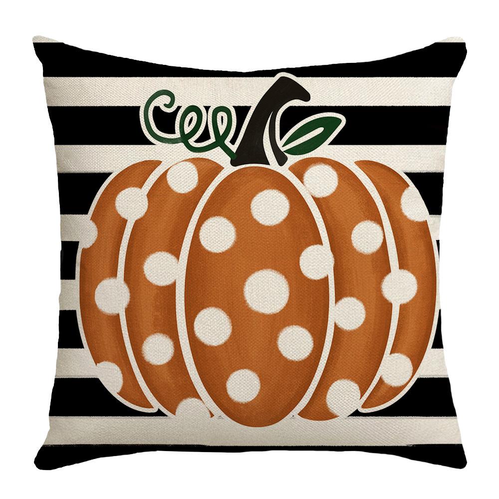 New Autumn Pillow Home Pumpkin Polka Dot Striped Maple Leaf Thanksgiving Sofa Pillow Cover