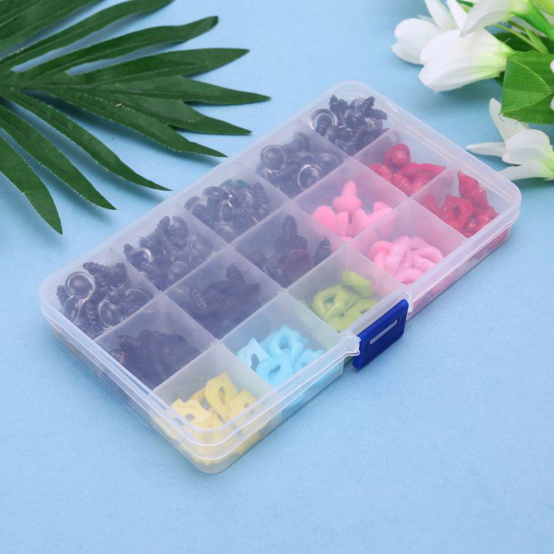Lufdegim - 752 Bottoni Occhi E Naso In Plastica Per Bambole Fai Da Te, 5-12 Mm Con Rondelle