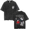 Washed Vintage Game Hollow Knight Merch T-shirt Men Women Casual Oversized Cotton T-shirts Male Cosplay Cartoon Lover T Shirts