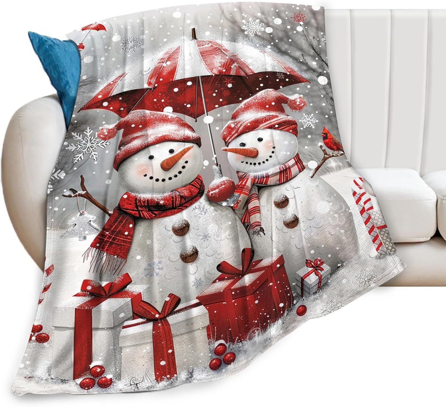 Snowman Blanket Snowman Throw Blanket Snowman Gifts and Decor Christmas Blanket for Girls Women Boys Men Soft Warm Cozy Fleece B 75X95CM