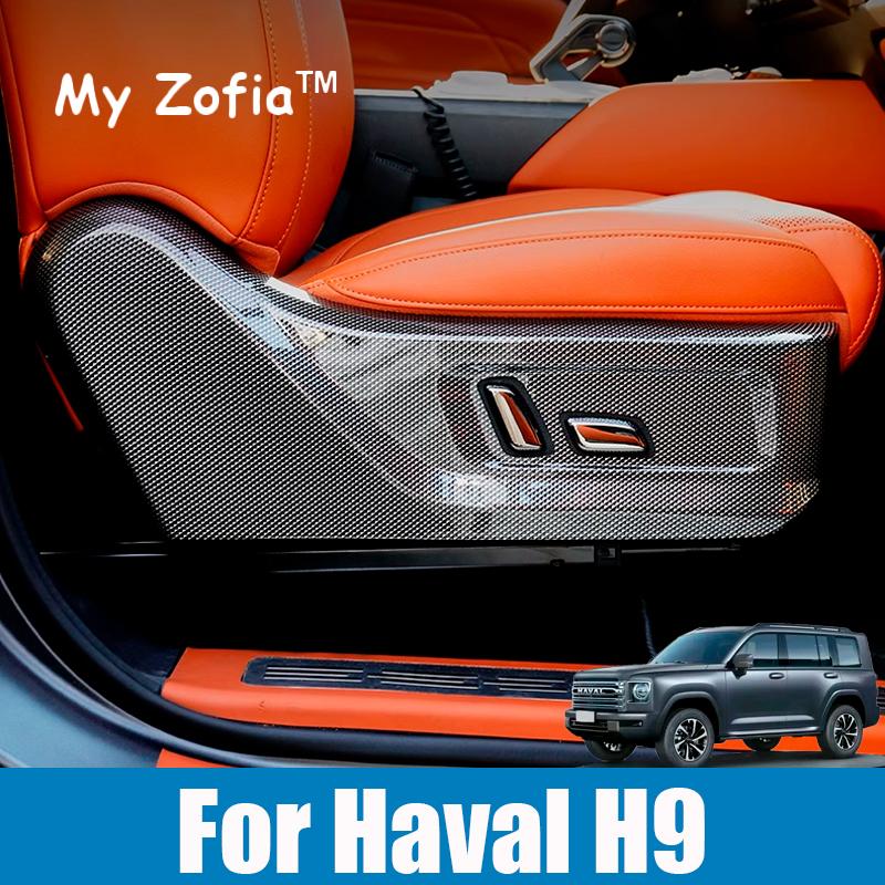For Haval H9 2nd 2024 2025 Car Front Seat Side Cover Shell Carbon Fiber anti kick anti dirt protective stickers Accessories