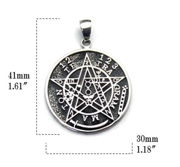 Pentagram Tetragrammaton Star Pendant Pendant Top Sterling Silver 925