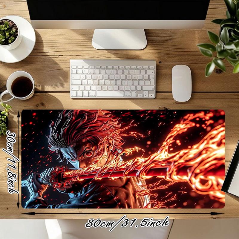 Demon Slayer Xl Gaming Mouse Pad Nonslip Rubber Base Stitched Edge Waterproof Desk Mat For Pc Laptop Gamer Office Computer Accessories C92915