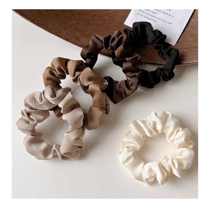 3/5Pcs Women Advanced Retro Large Intestine Headband Elastic Hair Rope Elegant Ponytail Headband Hair Accessory for Curly Hair All Hairstyles