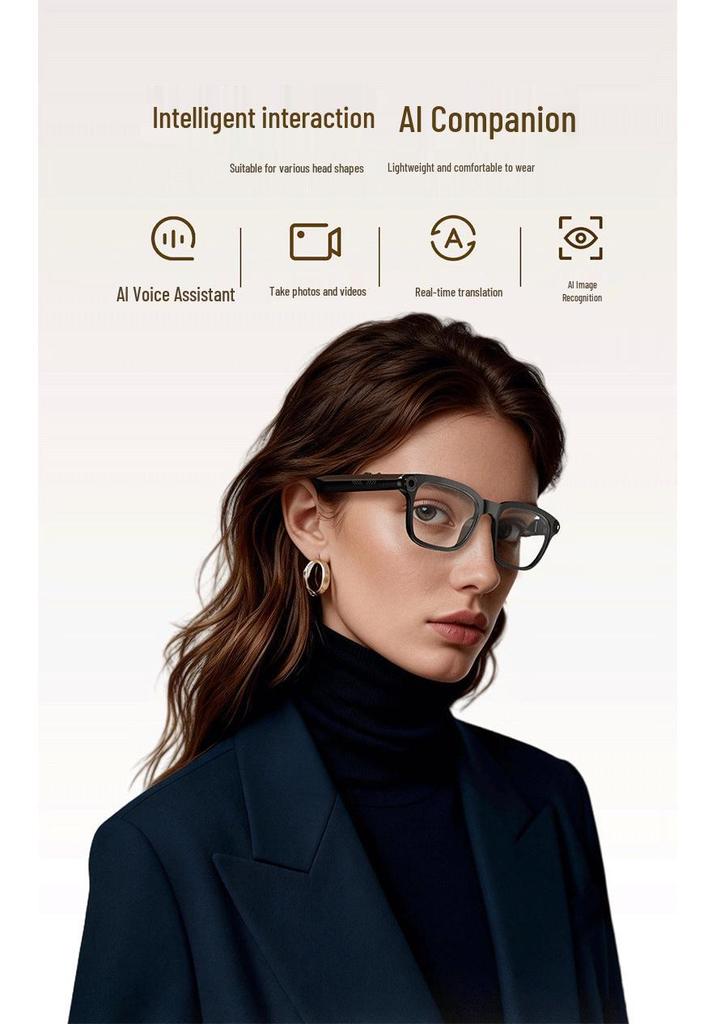 AI Smart Glasses: HD Bluetooth, Anti-Shake, Music & Video Recording, Multilingual Translation Assistant