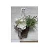 Spring Wildflower Door Hanging Basket Wreath with Spring Welcome Sign for Easter Day